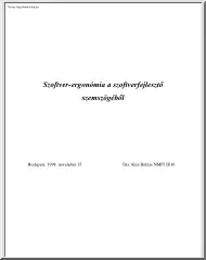 Kiss Balázs - Szoftver-ergonómia a