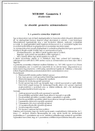 Az abszolút geometria axiómarendszere