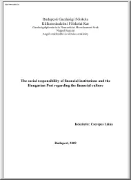 Cserepes Liána - The social responsibility of financial instutions and the Hungarian Post regarding the financial culture