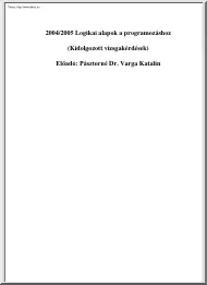 Pásztorné Dr. Varga Katalin - Logikai