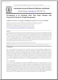 Development of an Automatic Body Mass Index Machine with Proposed IoT-Based for Weight Management