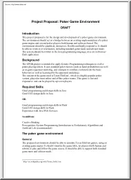 Project Proposal, Poker Game Environment