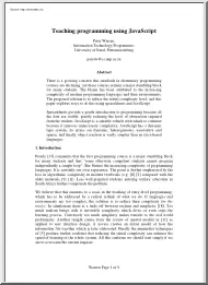 Peter Warren - Teaching programming using JavaScript