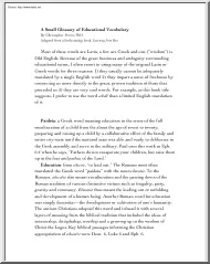 Christopher Perrin - A Small Glossary of Educational Vocabulary