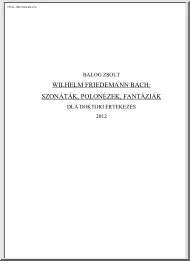 Balog Zsolt - Wilhelm Friedemann Bach, szonáták, polonézek, fantáziák
