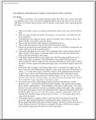 The Chickasaw Nation Division of Commerce Game Rules for Three Card Poker
