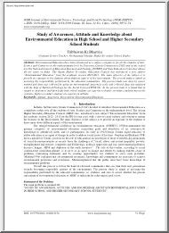 Tribhuwan Kr.Bhartiya - Study of Awareness, Attitude and Knowledge about Environmental Education in High School