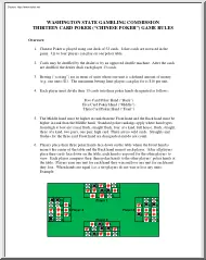 Washington State Gambling Commission Thirteen Card Poker Game Rules, Chinese Poker