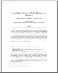 Aghion-Howitt-Prantl - Patent Rights, Product Market Reforms, and Innovation