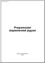 Barhács - Programozási alapismeretek jegyzet