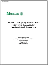 Az S40 PLC programozási nyelv elemkészletének ismertetése