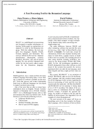 A Text Processing Tool for the Romanian Language