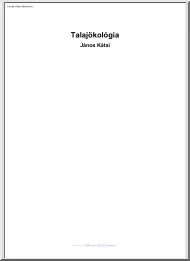 János Kátai - Talajökológia