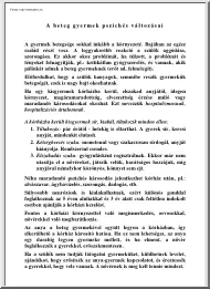 A beteg gyermek pszichés változásai