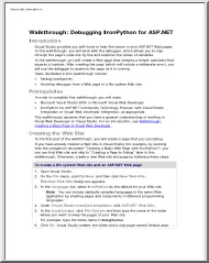 Debugging IronPython for ASP.NET