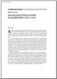 Benkő Levente - Magyar nemzetiségi politika Észak-erdélyben (1940-1944)