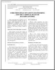 Core Principles of Safety Engineering and the Cardinal Rules of Hazard Control