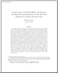 Carney-Enos - Conservatism, Just World Belief, and Racism, An Experimental Investigation of the Attitudes Measured by Modern Racism Scales
