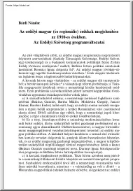 Bárdi Nándor - Az erdélyi magyar (és regionális) érdekek megjelenítése az 1910-es években. Az Erdélyi Szövetség programváltozatai