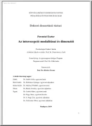 Ferentzi Eszter - Az interocepció modalitásai és dimenziói
